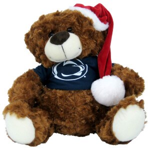 plush cuddle buddy bear Bella with Santa hat